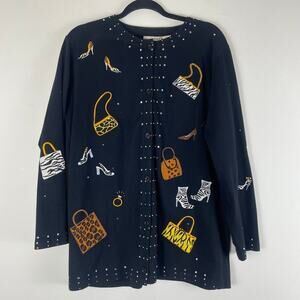 Vintage Michael Simon Lite Cardigan Size Medium 100% Cotton